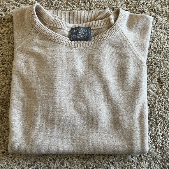 Vintage Designers Originals Light Beige Crewneck Sweater T Shirt - Picture 1 of 4